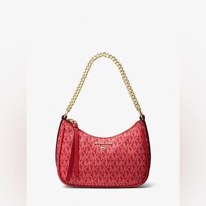 Michael Kors Jet Set Charm Small Logo Shoulder
Bag in Sangria color